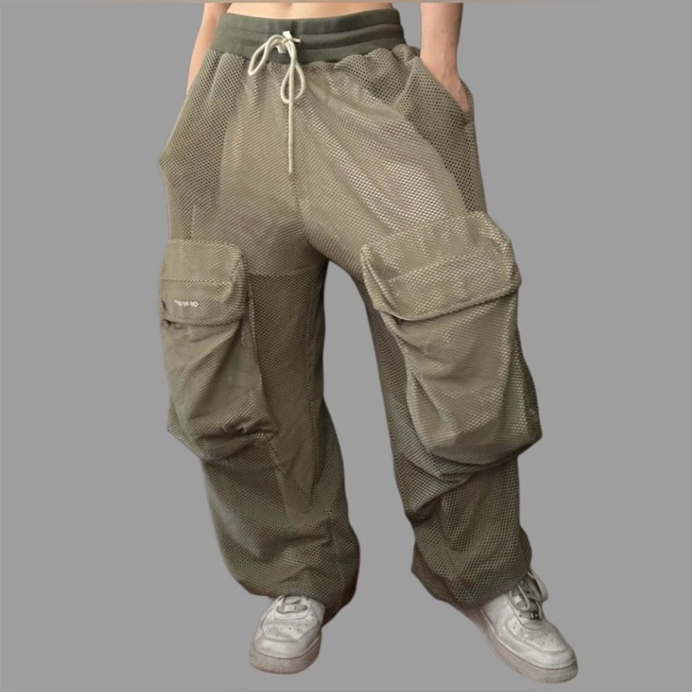 OFF-WHITE MESH CARGO PANT MILITARY WHITE